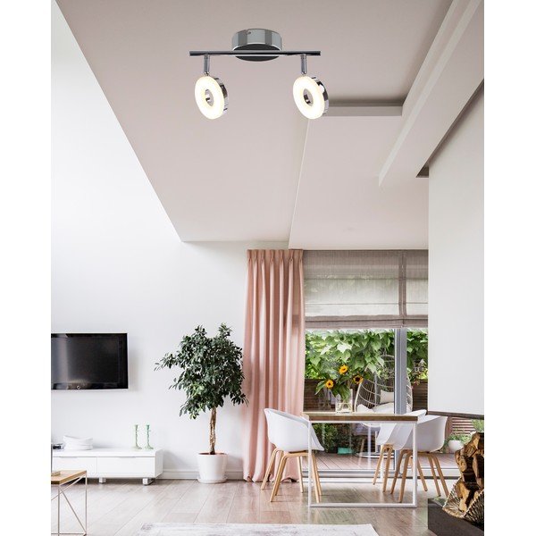 Spīdīgas sudraba krāsas LED griestu lampa 27x16 cm Thema – Candellux Lighting-image-1