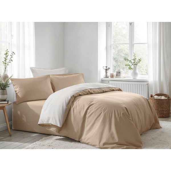 Bēša vienguļamā gultas veļa 200x140 cm – Mijolnir