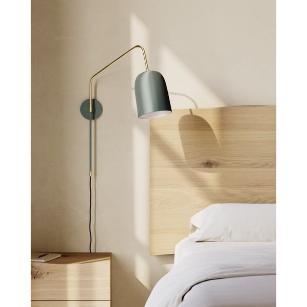 Zaļa sienas lampa ø 15 cm Audrie – Kave Home-image-1