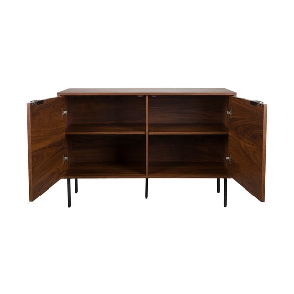 Brūna kumode ar riekstkoka imitāciju 110x74x40 cm Stripes – White Label-image-2