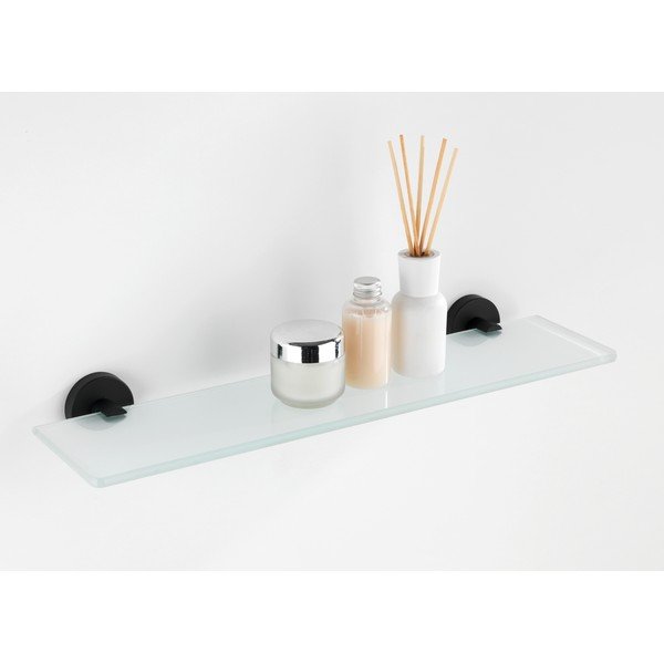 Sienas stikla plaukts ar matēti melniem nerūsējošā tērauda rokturiem Wenko Bosio-image-2