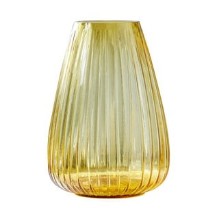 Dzeltena stikla vāze Bitz Kusintha, augstums 22 cm