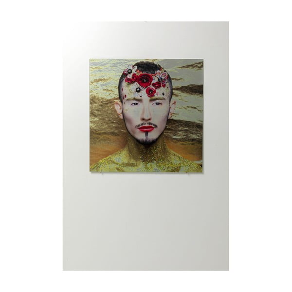Stikla glezna Kare Design Ziedu cilvēks, 80 x 80 cm