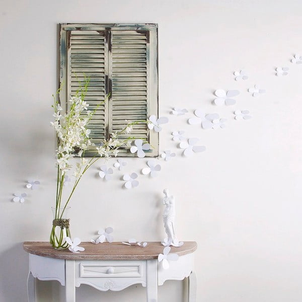 12 baltu līmlīmju 3D uzlīmju komplekts Ambiance Flowers-image-1