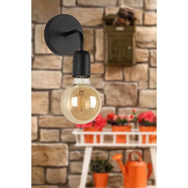 Melna metāla sienas lampa Mosso – Squid Lighting-image-1