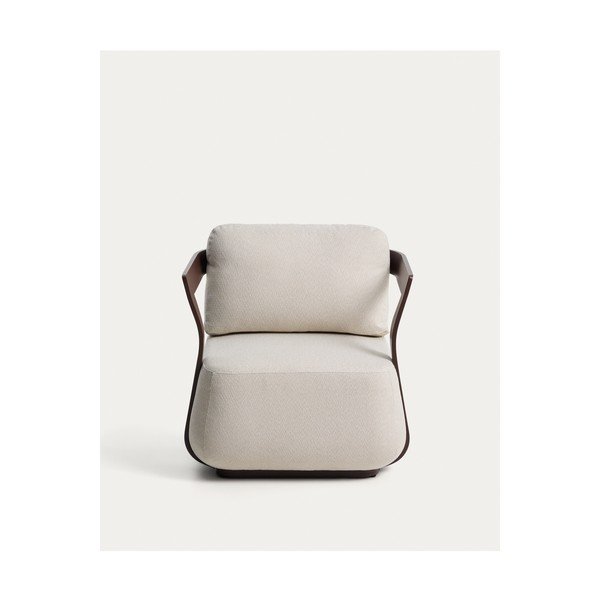 Brūns/krēmkrāsas polsterēts dārza atpūtas krēsls Tamaris – Kave Home-image-3
