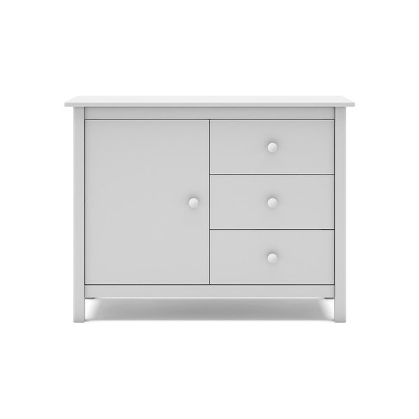 Balta zema bērnu kumode no priedes 90x80 cm Max – Marckeric-image-2