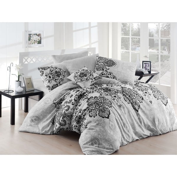 Divguļamā gultas veļa ar palagu Nazenin Home Luxury Grey, 200 x 220 cm