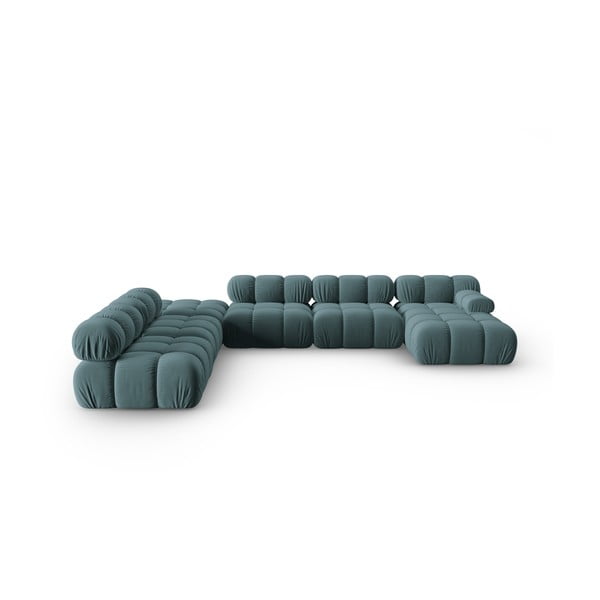 Zaļganzils samta dīvāns 379 cm Bellis – Micadoni Home