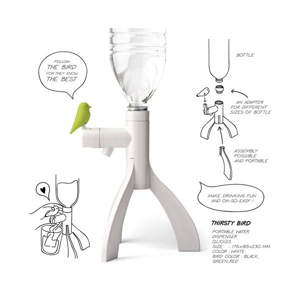 Ūdens turētājs Thirsty Bird, zaļš