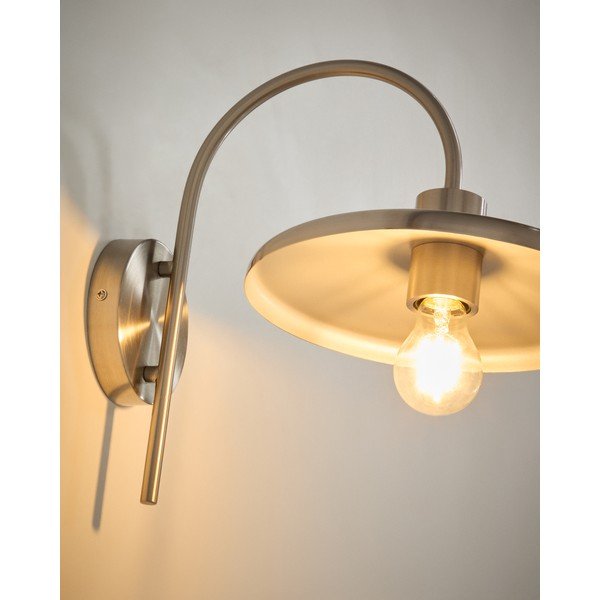 Sudraba krāsas sienas lampa ø 27 cm Nuvira – Kave Home-image-2