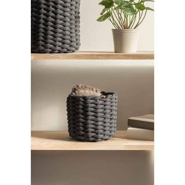 Tekstila uzglabāšanas grozs ø 21x17 cm Peach Skin Round S – Bigso-image-1