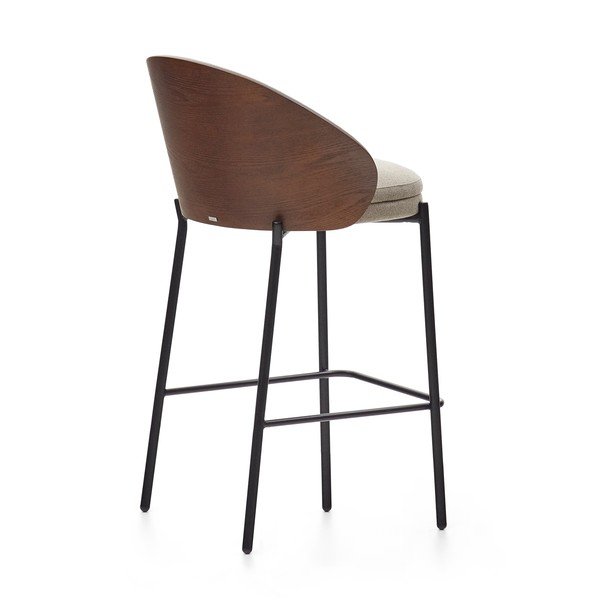 Brūns/bēšs bāra krēsls (sēdekļa augstums 65 cm) Eamy – Kave Home-image-4