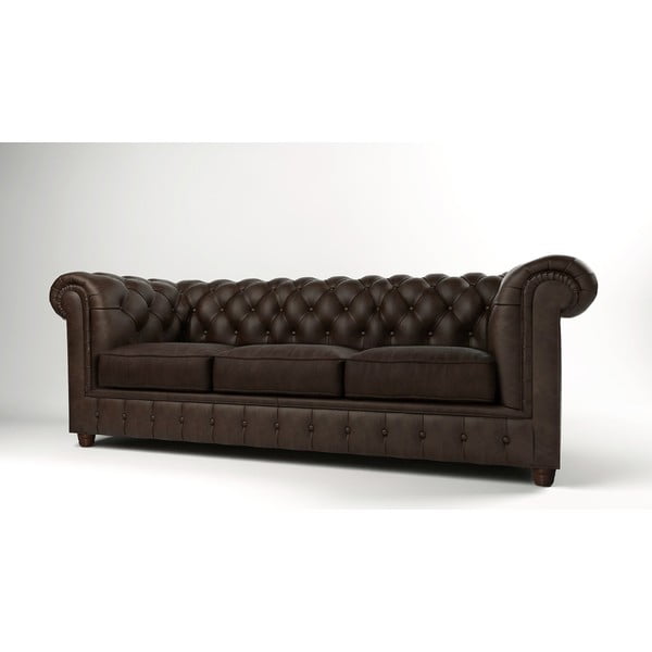 Tumši brūns samta dīvāns 230 cm Cambridge – Ropez