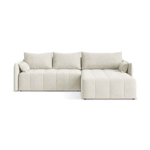 Bēšs salokāms/ar uzglabāšanas vietu stūra dīvāns (ar labo stūri/ar zvilni) Moku – Makamii