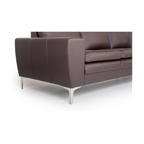 Brūns ādas dīvāns Scandic Twigo, 227 cm-image-2