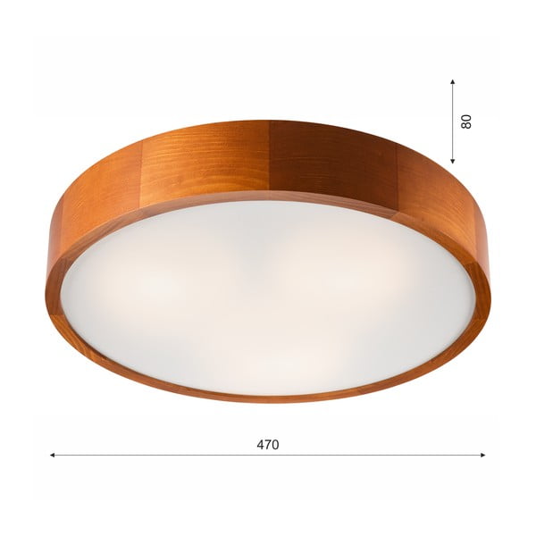 Konjakbrūna griestu lampa ar stikla abažūru ø 47 cm Eveline – LAMKUR-image-4