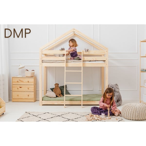 Dabīga toņa divstāvu gulta no priedes 90x180 cm Mila DMP – Adeko-image-1