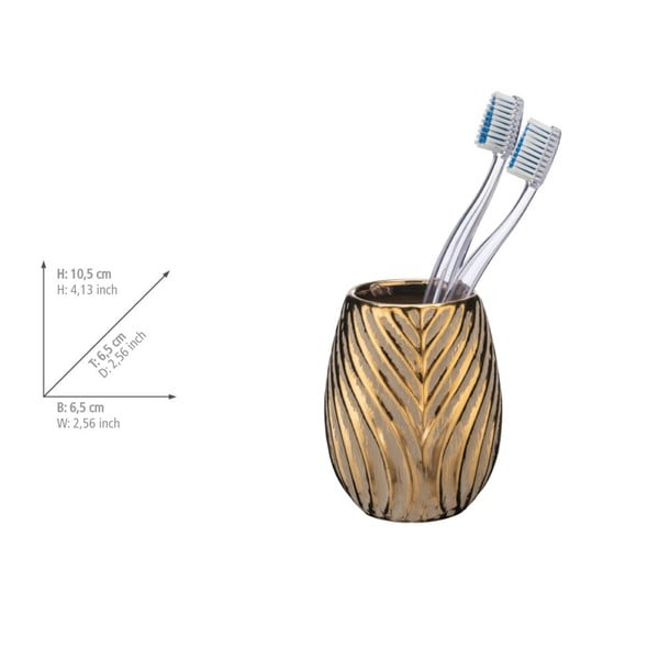 Zelta krāsas keramikas vannas istabas piederumu komplekts Idro – Wenko-image-2