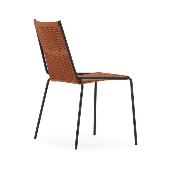 Terakotas oranži metāla pusdienu krēsli saliekami vieni uz otra (2 gab.) Emily – Marckeric-image-3