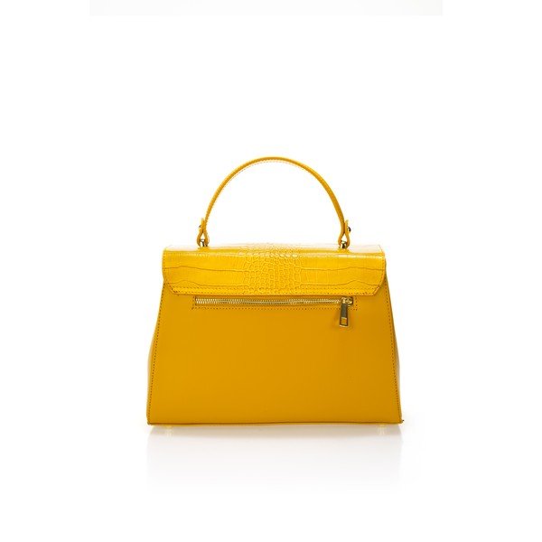 Dzeltena ādas rokassomiņa Federica Bassi Maria-image-2