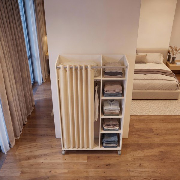 Balts/bēšs drēbju skapis 100x160 cm Kit – Tvilum-image-3