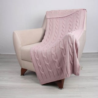 Rozā kokvilnas gultas pārklājs Couture, 130 x 170 cm