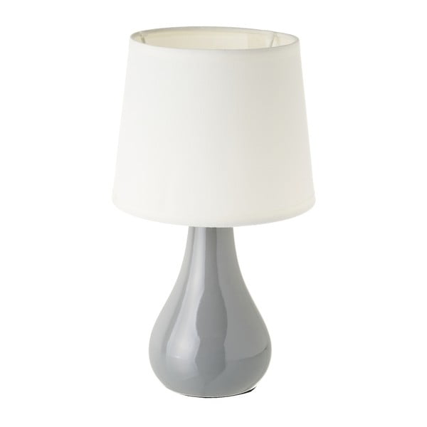 Balta/pelēka keramikas galda lampa ar auduma abažūru (augstums 26 cm) – Casa Selección