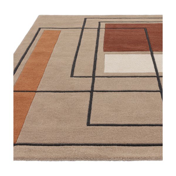 Ķieģeļu sarkans/bēšs vilnas paklājs 120x170 cm Reef – Asiatic Carpets-image-3