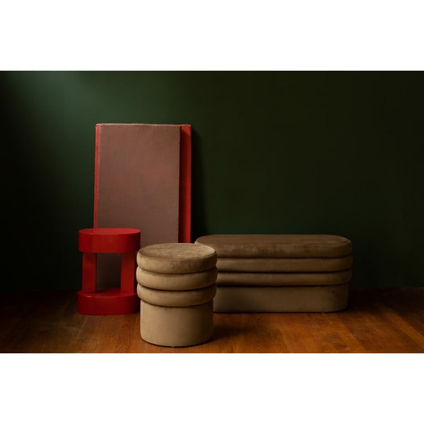 Brūns samta pufs Aditi – Dutchbone-image-2