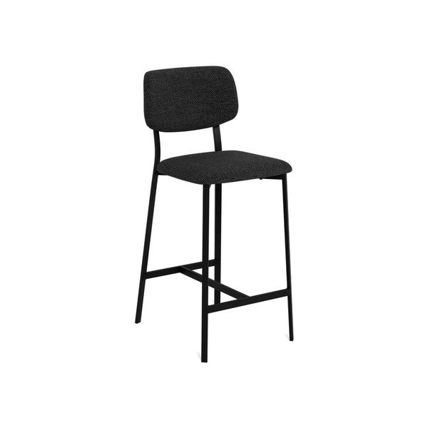 Tumši pelēki polsterēti bāra krēsli (2 gab.) (sēdekļa augstums 68,5 cm) Alison – Actona