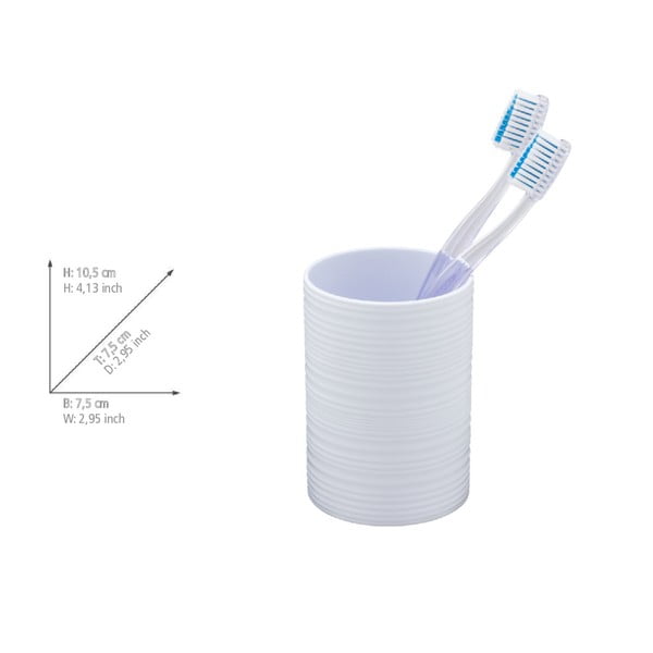 Balts plastmasas trauks zobu birstei Lyon – Allstar-image-3