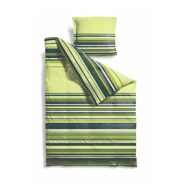 Pagarinātā gultas veļa Lime Stripes, 140x220 cm