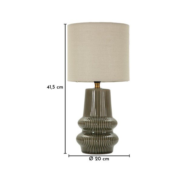 Haki/krēmkrāsas keramikas galda lampa ar auduma abažūru (augstums 41,5 cm) Harmony – Mauro Ferretti-image-4