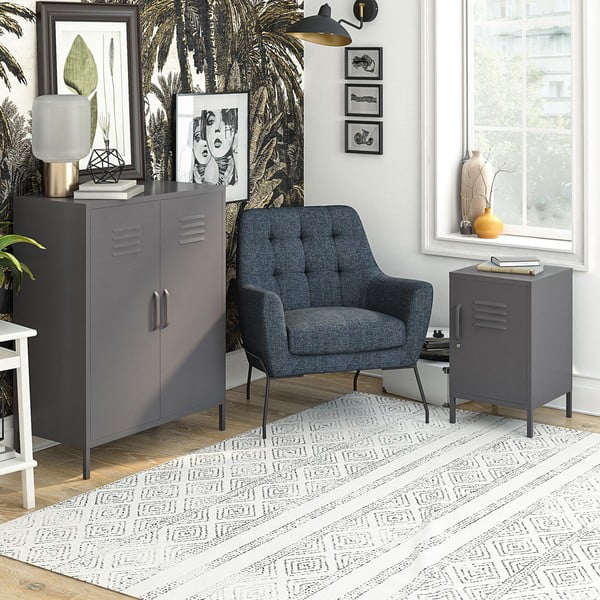 Pelēks metāla skapītis 80x102 cm Bradford – Støraa-image-1