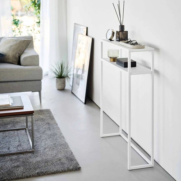 Balts metāla konsoles galds 18x60 cm Tower – YAMAZAKI-image-3
