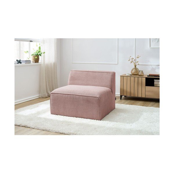 Rozā velveta (vidējā moduļa) modulārā dīvāna daļa Megeve – Bobochic Paris-image-1