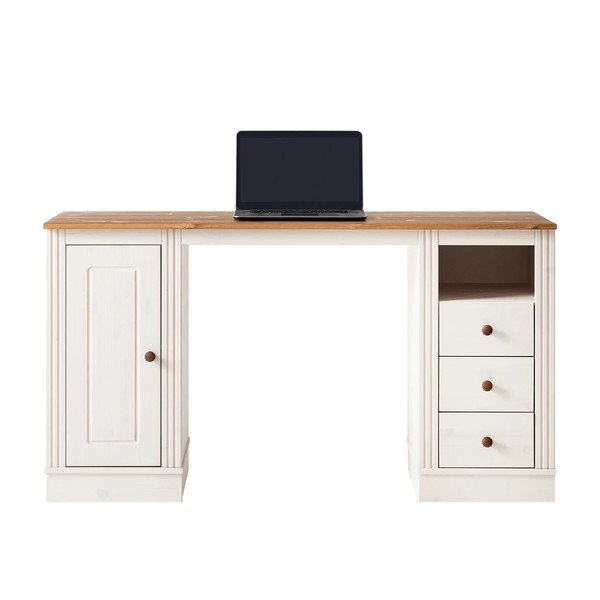 Darba galds ar priedes masīvkoka galda virsmu 50x140 cm Anita – Støraa-image-3