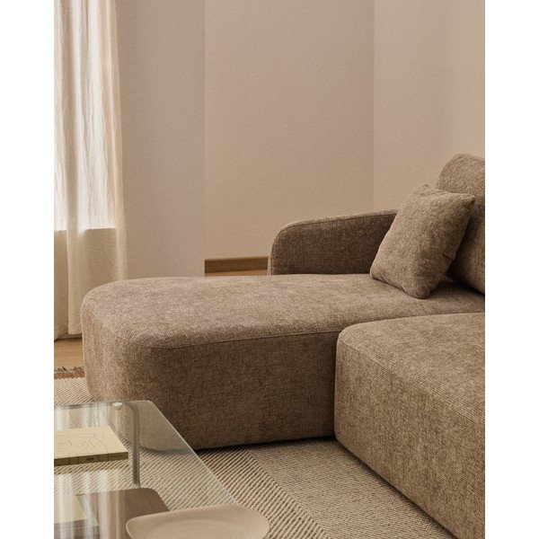 Pelēkbrūns salokāms stūra dīvāns no šenila auduma (ar kreiso stūri/ar zvilni) Laira – Kave Home-image-4