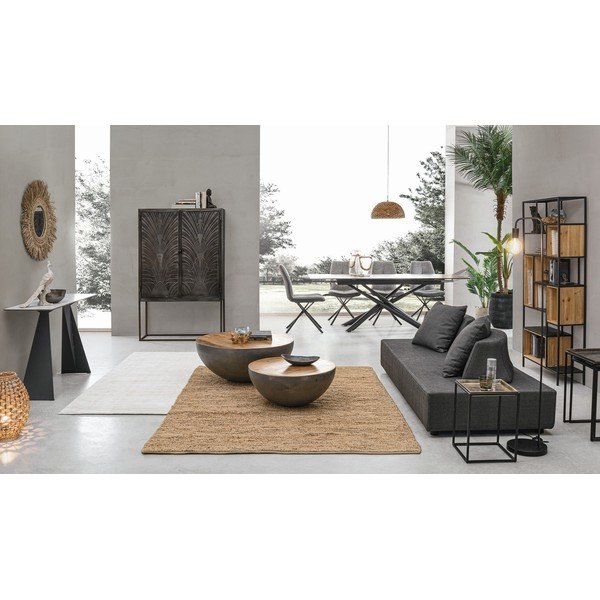 Pelēks/dabīga toņa metāla apaļš žurnālgaldiņš ø 90 cm Lancaster – Bizzotto-image-4