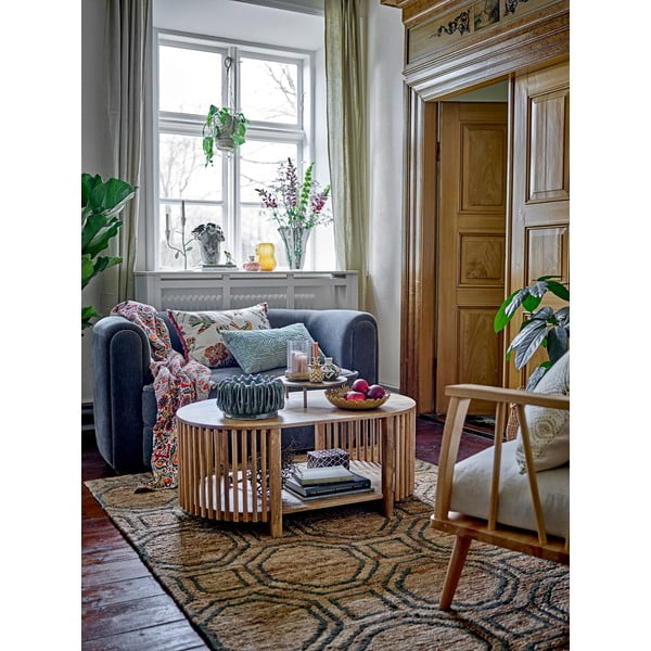 Zils/pelēks samta dīvāns 152 cm Malala – Bloomingville-image-1