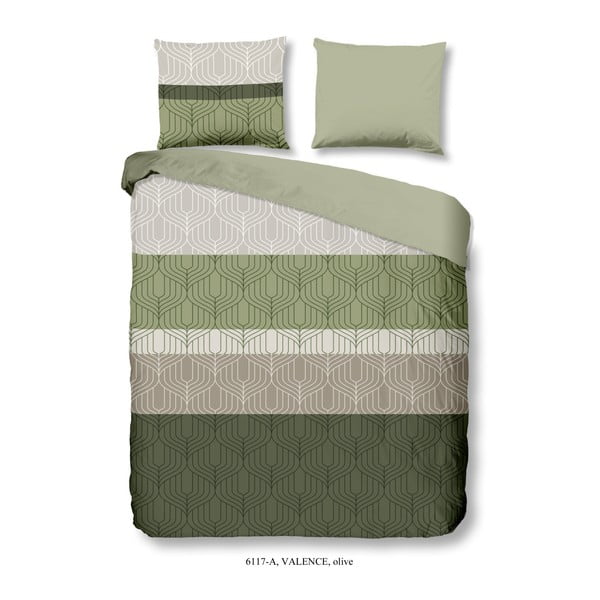 Zaļa kokvilnas divvietīga gultasveļa Good Morning Valence, 200 x 240 cm
