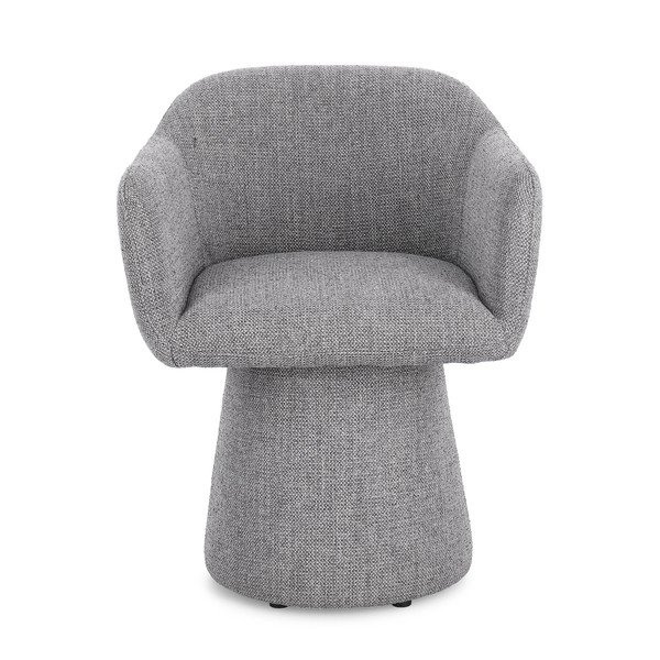 Pelēks polsterēts ēdamistabas krēsls ar roku balstiem/grozāms Lottie – Bizzotto-image-3