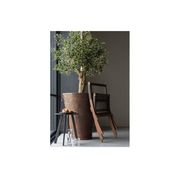 Melns dārza sānu galdiņš WOOOD Fer, ø 40 cm-image-4