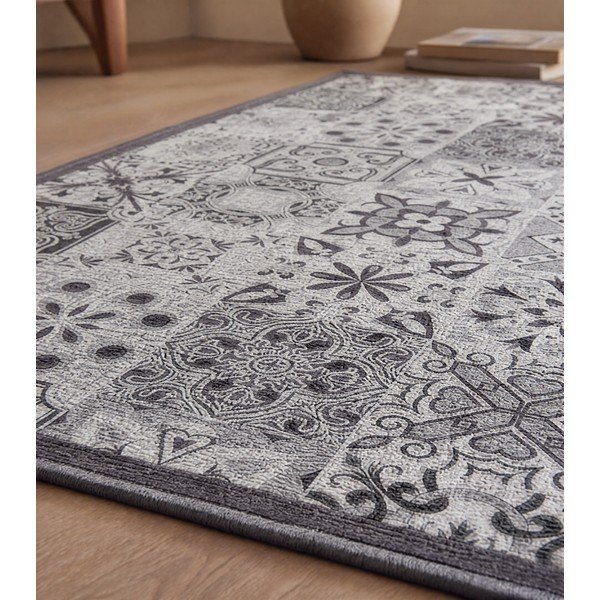 Pelēks mazgājams celiņa paklājs 50x120 cm Persane – douceur d'intérieur-image-1