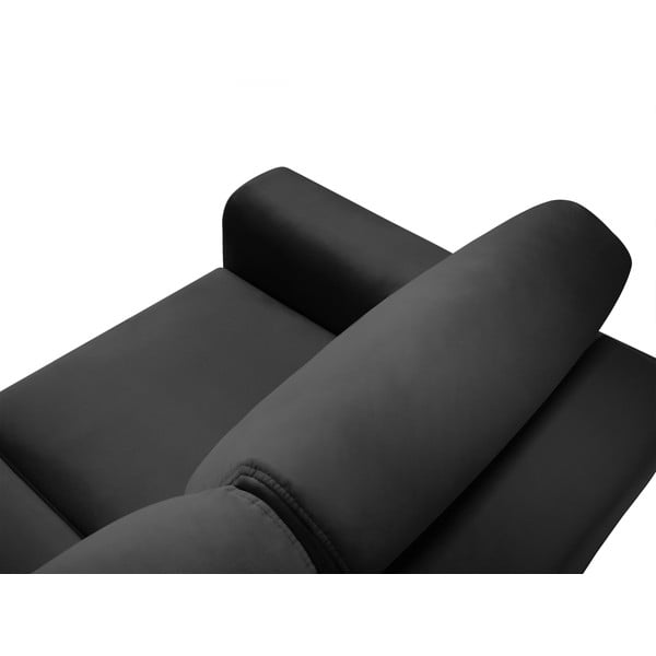 Tumši pelēks samta salokāms stūra dīvāns ar uzglabāšanas vietu Kyoto – Cosmopolitan Design-image-4