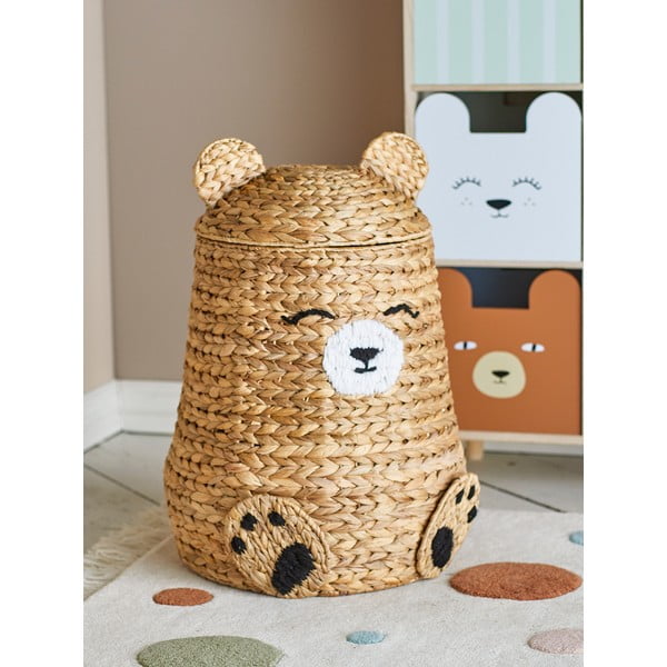 Dabīga toņa bērnu rotaļlietu grozs no ūdens hiacintes ø 40x57 cm Timone – Bloomingville Mini-image-1