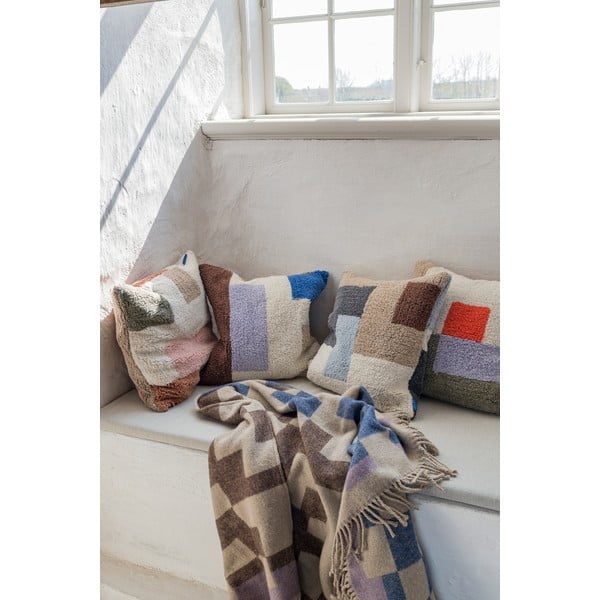 Zils/brūns pleds no vilnas maisījuma 130x190 cm Maze – Mette Ditmer Denmark-image-1