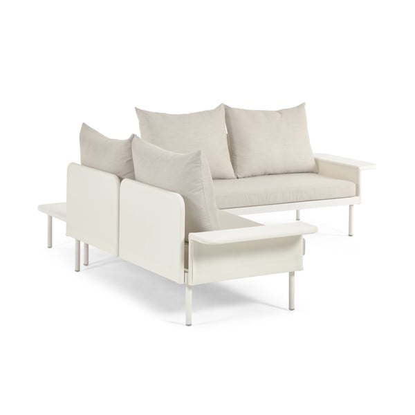Balts alumīnija dārza stūra dīvāns ar galdu Kave Home Zaltana-image-3