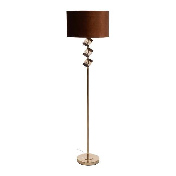 Brūna/zelta krāsas stāvlampa ar auduma abažūru (augstums 163 cm) – Ixia